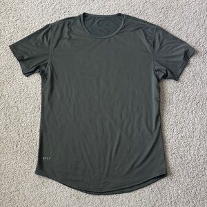 BYLT Shirt Mens Drop Cut Performance Short Sleeve Crew Neck Size M Olive Green